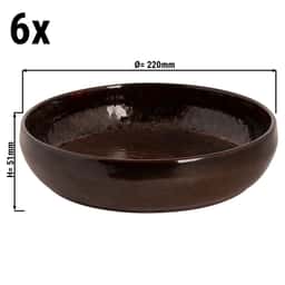 (6 Kusů) BAMA COPPER - Hluboký talíř - Ø 22 cm - měď