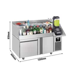 Bar- & Getränkekühltisch - 1200x600mm - 150 Liter - mit 1 Tür, 1 Schublade 1/1 & Ablagen