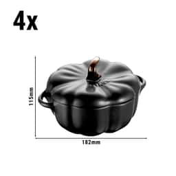 STAUB | CERAMIQUE - Cocotte Set- 4-tlg - Form Kürbis - Ø 150mm - Keramik - Schwarz