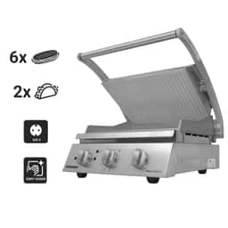 ROBAND | Kontaktgrill | Hamburger Grill - 2,2 kW - oben gerillt & unten glatt - Grillfläche: 375x275mm