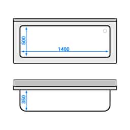 Topfspülschrank - 1600x700mm - mit 1 Becken