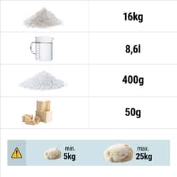 Teigknetmaschine - 33 Liter / 25 kg - 2 Geschwindigkeiten - mit festem Kessel - Timerfunktion