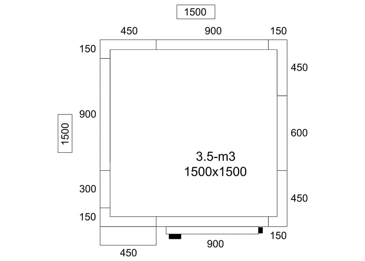 Kühlzelle - 1500x1500mm - 3,5m³