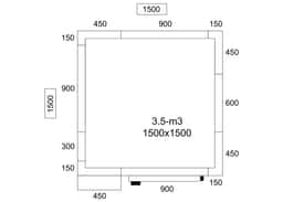 Kühlzelle - 1500x1500mm - 3,5m³