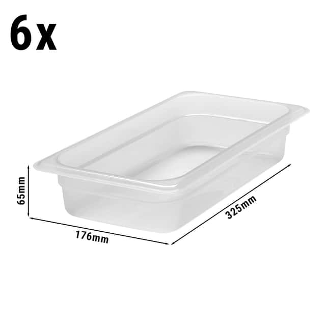 (6 Stück) CAMBRO | CAMWEAR® -  Polypropylen GN-Behälter 1/3 - milchig - Tiefe 65 mm