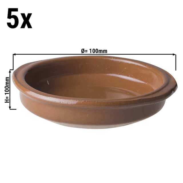 (5 Kusů) CLASSICO - Miska na tapas - 10 x 3 cm - hnědý