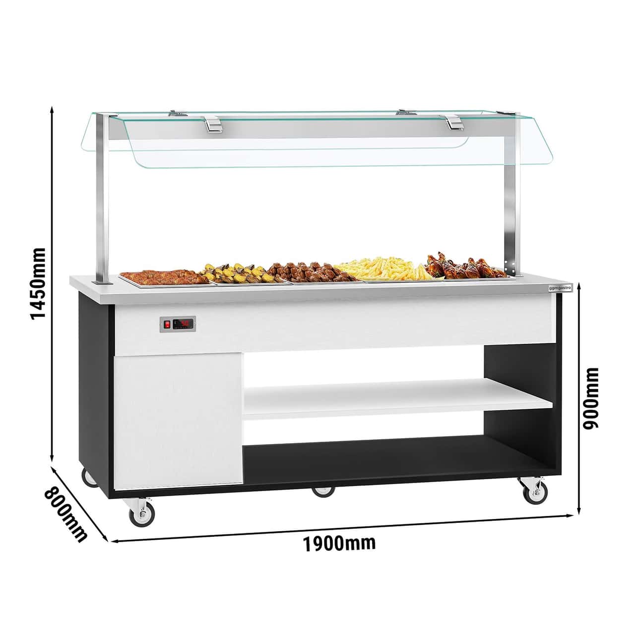 Buffetwagen warm DANZIG - 1900mm - für 5x GN 1/1