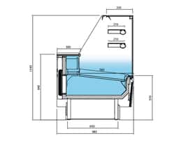 Kuchentheke - 1930mm - mit LED-Beleuchtung & 2 Ablagen