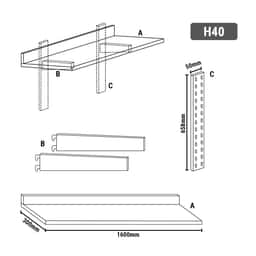 Wandborde ECO - 1600x300mm - mit 2 Etagen