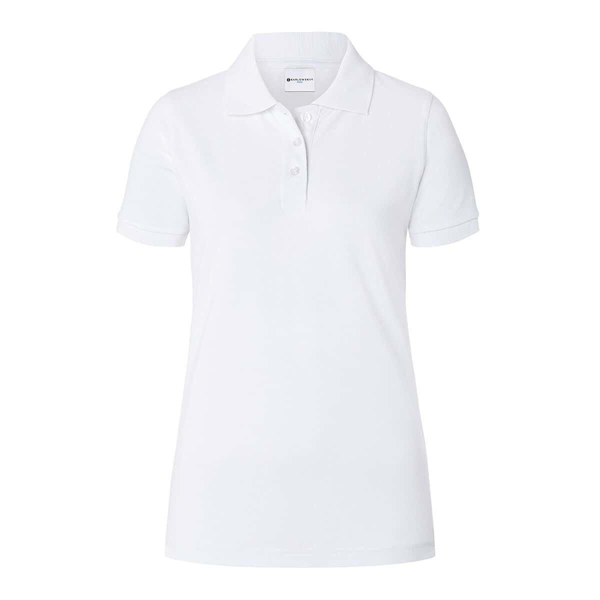 KARLOWSKY | Damen Workwear Poloshirt Basic - Weiß - Größe: L