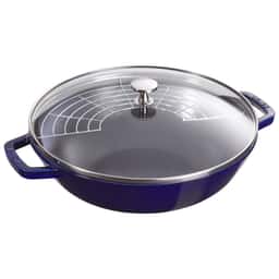 STAUB | SPECIALITIES - Wok mit Glasdeckel - Ø 300mm - Gusseisen - Dunkelblau