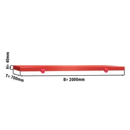 Schneideplatte für Arbeitstisch - 2000x700mm - Rot