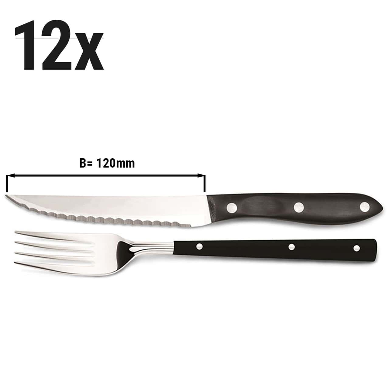 (12 Stück) Steakbesteck-Set - 12 cm