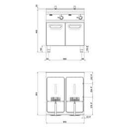 Elektrická dvojitá fritéza - 22+22L - 44 kW