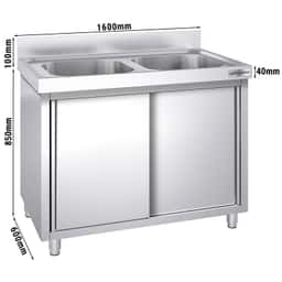 Spülschrank PREMIUM - 1600x600mm - mit 2 Becken mittig