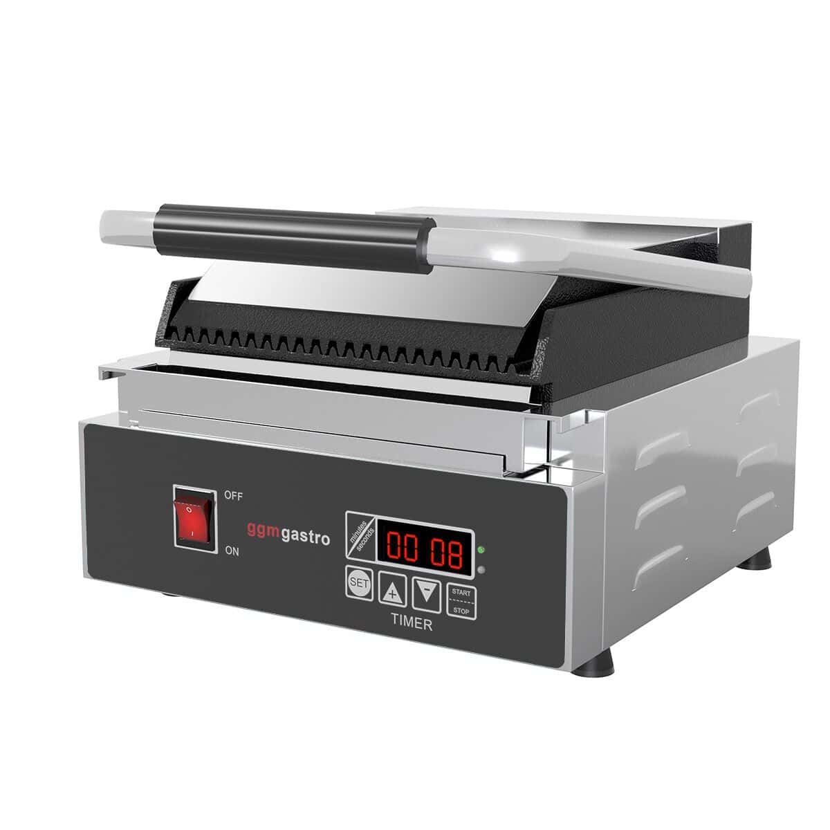 Kontaktgrill - 1,8 kW - Digital - oben & unten Gerillt - Grillfläche: 230x220mm