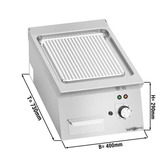 Elektro Bratplatte - 4,8 kW - Gerillt