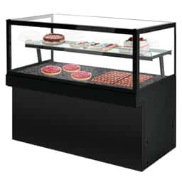 Kuchentheke TORONTO - 1800mm - schwarze Front - mit LED-Beleuchtung & 2 Ablagen