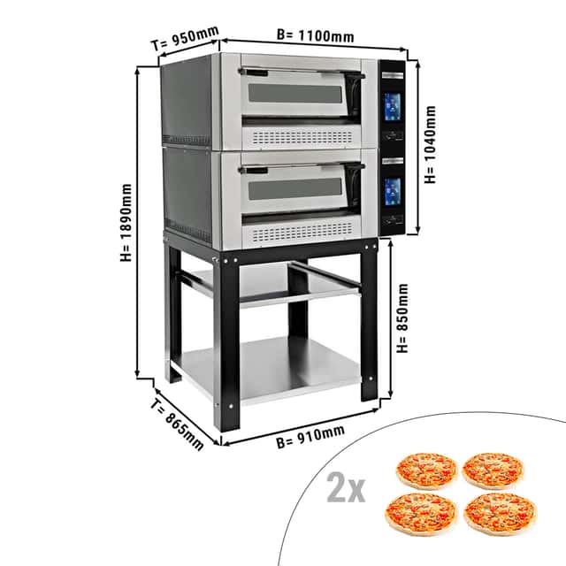 Gas Pizzaofen - 8x 30cm - Digital - inkl. Untergestell