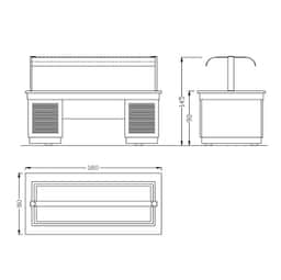 Buffettheke kalt DUBLIN - 1600mm - mit Kühlwanne & Rollen - für 4x GN 1/1