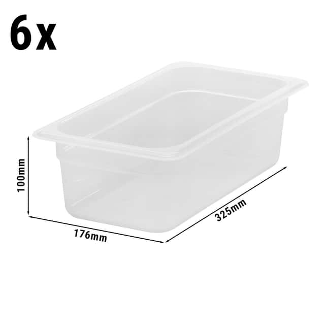 (6 Stück) CAMBRO | CAMWEAR® -  Polypropylen GN-Behälter 1/3 - milchig - Tiefe 100 mm