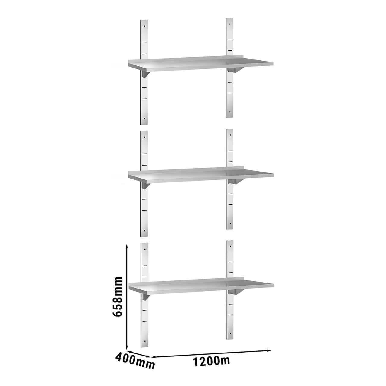 Wandborde PREMIUM - 1200x400mm - mit 3 Etagen