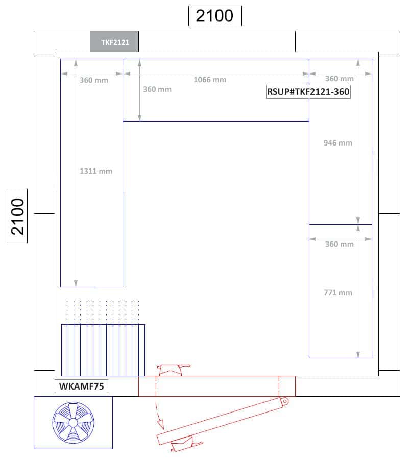 Regalset Aluminium (Eloxiert) - U-Form - Bautiefe: 360 mm