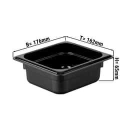 Polycarbonat GN Behälter 1/6 - Schwarz - Tiefe 65 mm