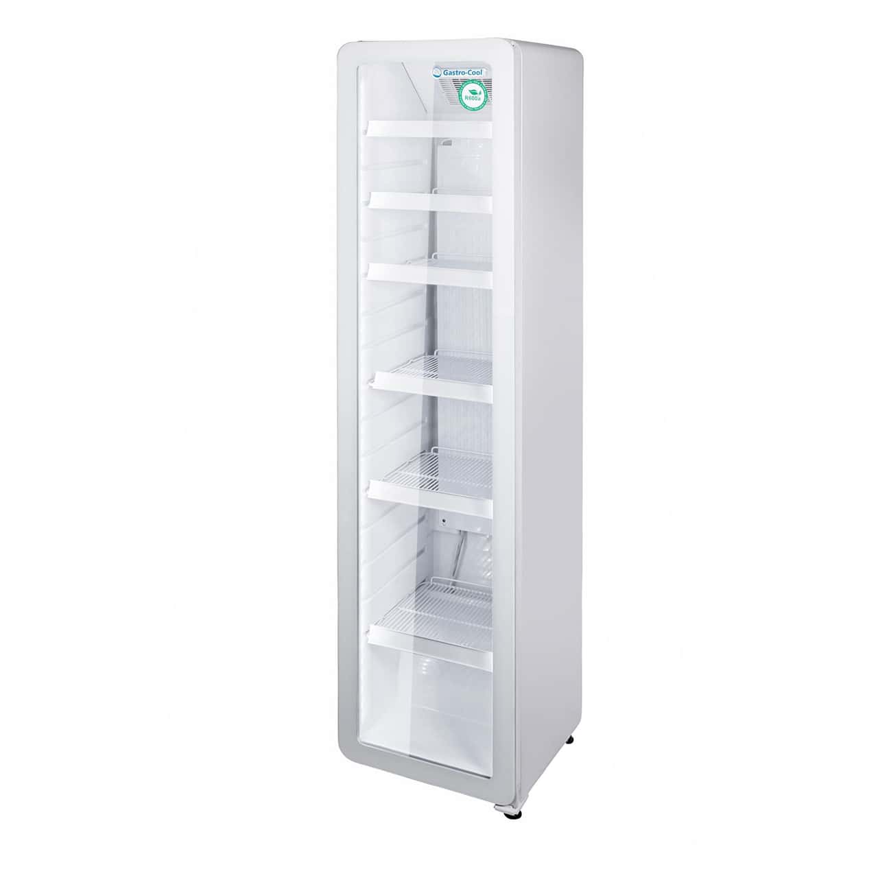 GASTRO-COOL | Glastürkühlschrank - 220 Liter - schmal - 1 Glastür - Weiß