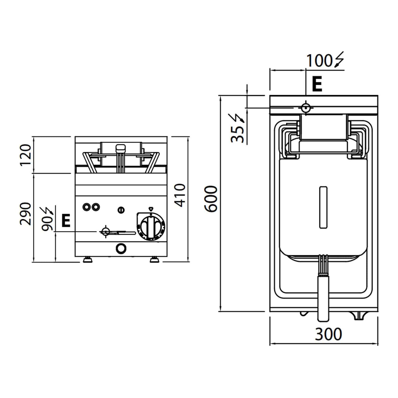 Elektrická fritéza 10L (9 kW)