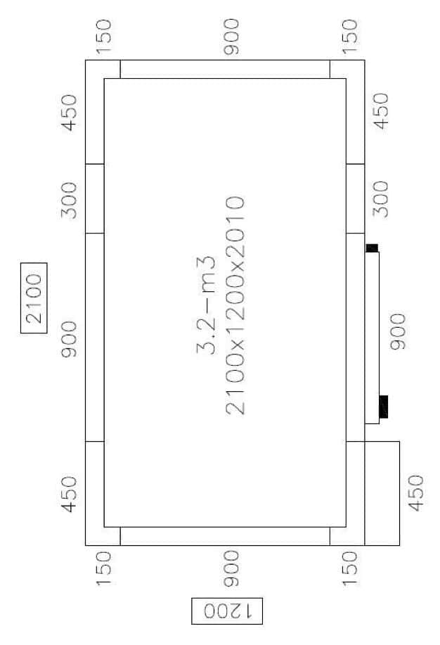 Edelstahl Tiefkühlzelle - 2100x1200mm - 3,16m³ - inkl. Tiefkühlaggregat & Lamellen