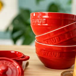 STAUB | CERAMIQUE - Schüsselset, 4-tlg - Ø 140mm - Keramik - Kirsch-Rot