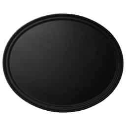 (6 Stück) CAMBRO | CAMTREAD® - Fiberglas Tablett - oval - 685x560mm - niedriges Profil - Schwarz