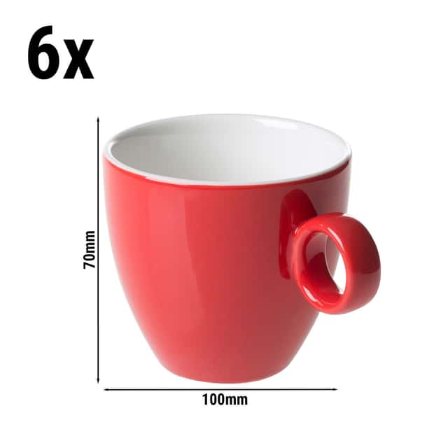 (6 Stück) BART COLOUR CAFE - Kaffeetasse - 170ml - Rot