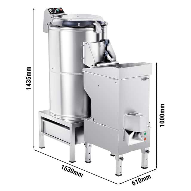 Elektrischer Kartoffelschäler - 600 kg/h - 1,5 kW - 400 Volt - inkl. Kartoffelschneider