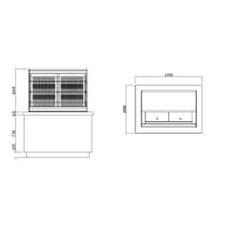 Kühlvitrine PRAG - 1400mm - 3 Ablagen - inkl. Nachtvorhang