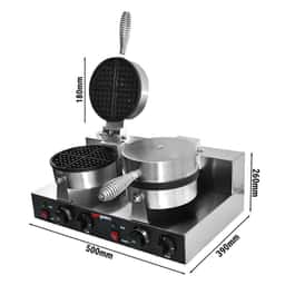 Waffeleisen - Doppelt - 2,6kW - Form: Rund - Ø 180mm