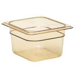 (6 Stück) CAMBRO | H-PAN™ -  Hitzebeständige GN-Behälter 1/6 - Bernstein - Tiefe 100 mm