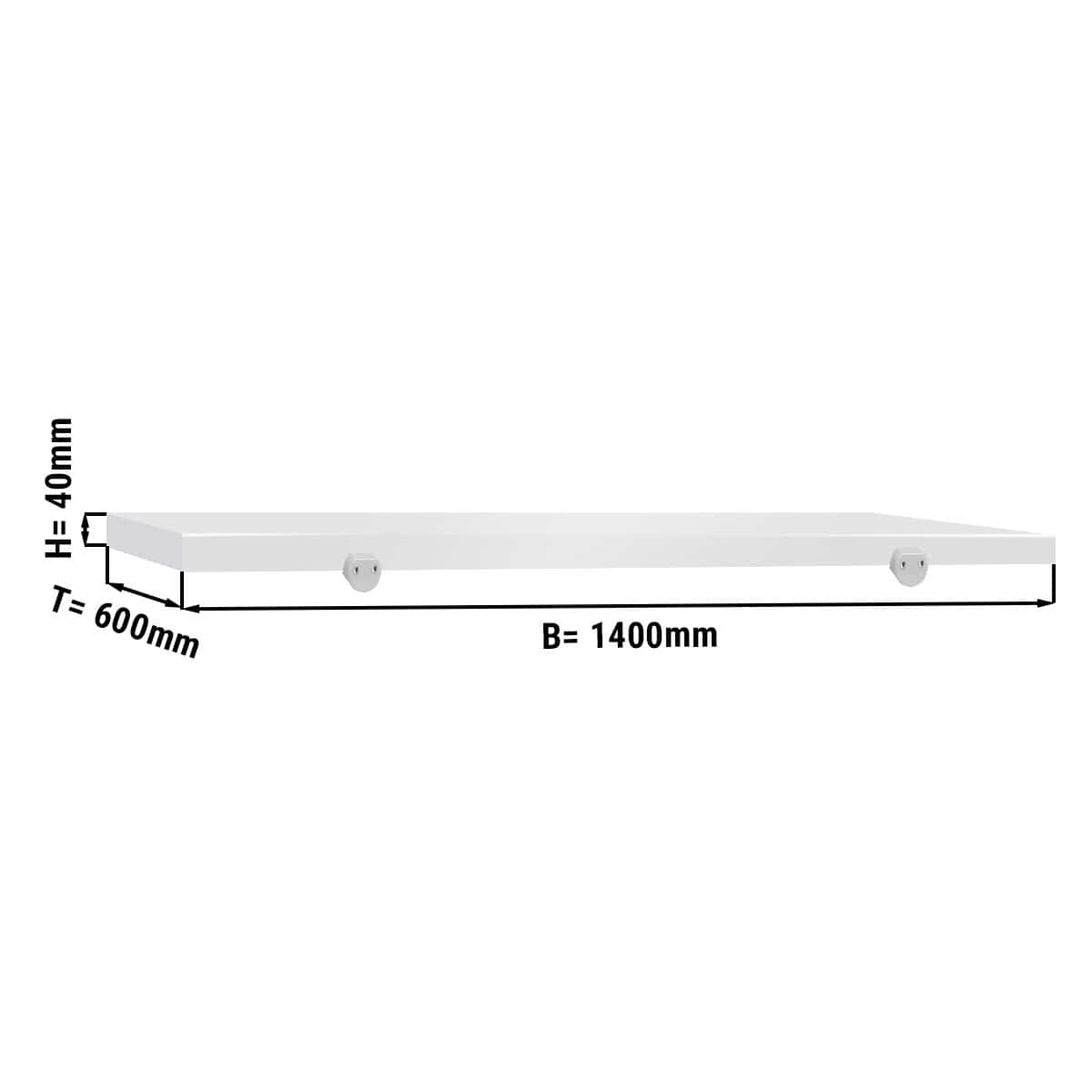 Schneideplatte für Arbeitstisch - 1400x600mm - Weiß