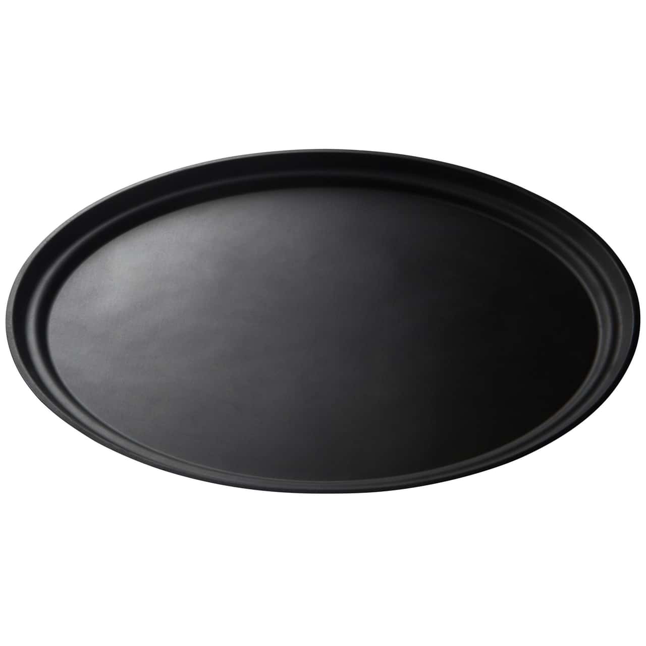 (6 Stück) CAMBRO | CAMTREAD® - Fiberglas Tablett - oval - 590x490mm - niedriges Profil - Schwarz