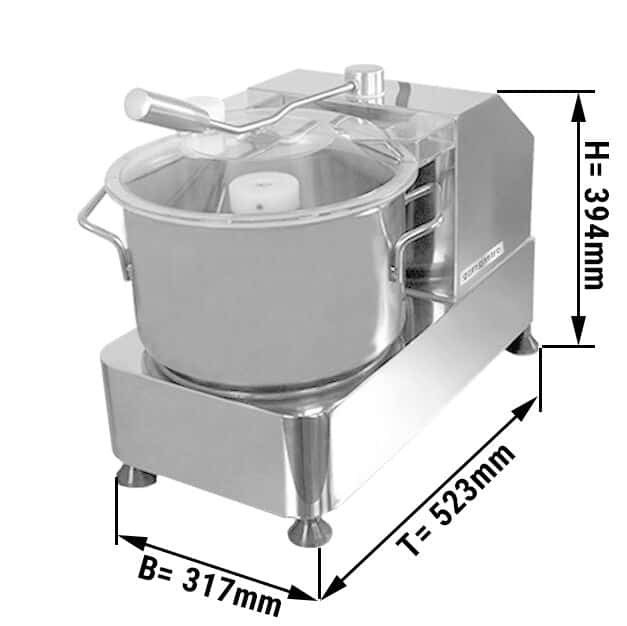 Vegetarischer Cutter - 6 Liter - 1,8 kW - 230 Volt - 986-2470rpm