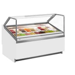 Ice cream counter IVY - 1560mm - Air circulation - for 16x 5 liter containers - White