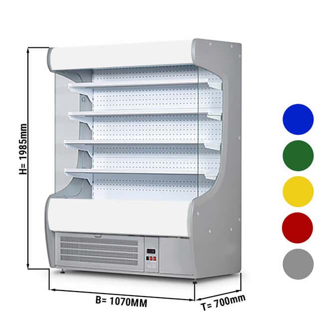 Wandkühlregal - 1070mm - mit LED-Beleuchtung & 4 Ablagen