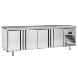 Bäckereikühltisch Premium PLUS - 2752x800mm - 4 Türen & Granitarbeitsplatte