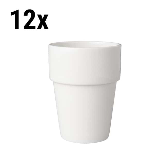 (12 Stück) BUDGETLINE - Milchbecher Mammoet - 19 cl - Weiß