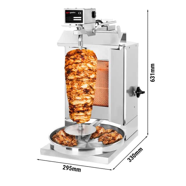 Gas Gyros-/ Dönergrill - 1 Brenner - max. 5 kg - inkl. Flügeltüren