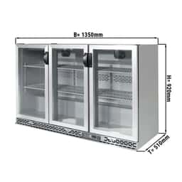 Barkühlschrank - 1350mm - 330 Liter - mit 3 Glasflügeltüren - Edelstahl