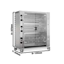 Gas Rotations Hähnchengrill - 55,8kW - mit 12 Spießen für bis zu 72 Hähnchen