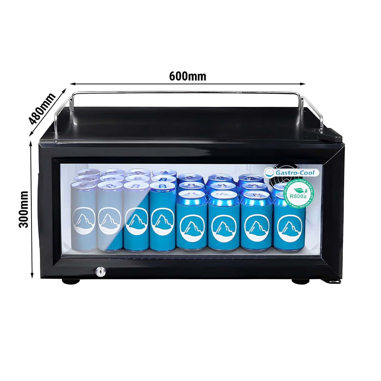 GASTRO-COOL | Glastürkühlschrank - 25 Liter - 1 Glastür - Schwarz