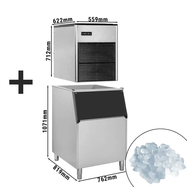 Eiswürfelbereiter - Nugget - 335 kg / 24h - inkl. Eisvorratsbehälter